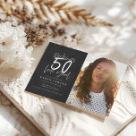 Fazer 50 - convite para o aniversário de fotos<br><div class="desc">Fazer 50 parece um bom convite de aniversário de fotos. Texto de script moderno monocromático design. Parte de uma coleção.</div>