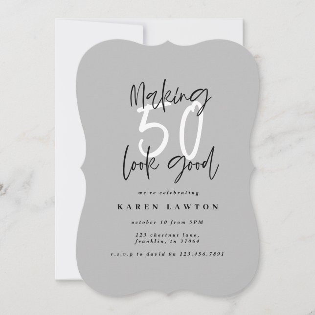 Fazer 50 parece um bom convite de aniversário (Frente)