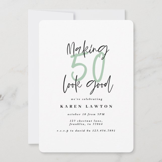 Fazer 50 parece um bom convite de aniversário (Frente)