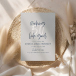 Fazer 50 parece um bom convite de aniversário de m<br><div class="desc">Fazer 50 parece bom cinza e convite de aniversário de marinho. Design de texto de script moderno. Parte de uma coleção.</div>