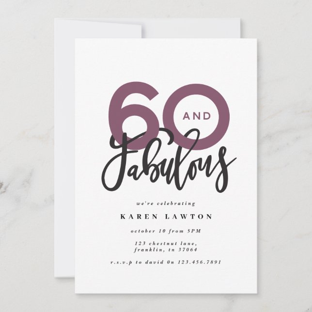 Fazer 60 parece bom aniversário de tipografia mode (Frente)