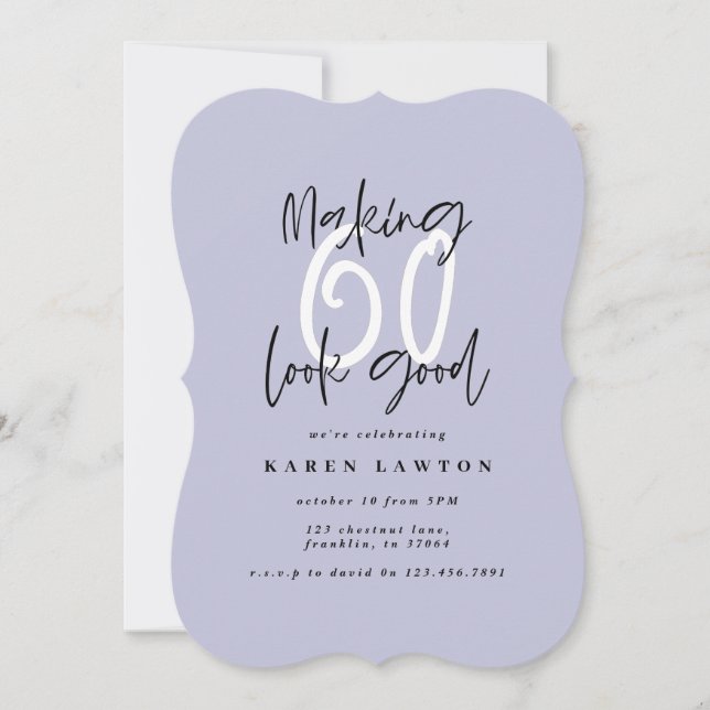 Fazer 60 parece um bom convite de aniversário colo (Frente)