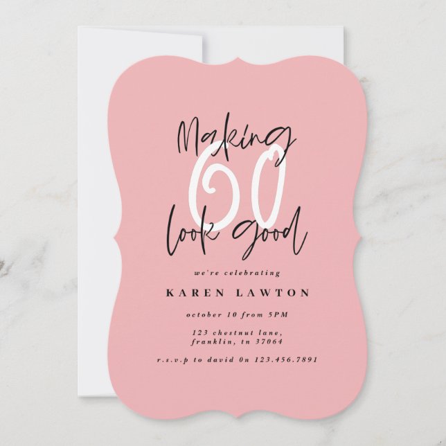 Fazer 60 parece um bom convite de aniversário colo (Frente)