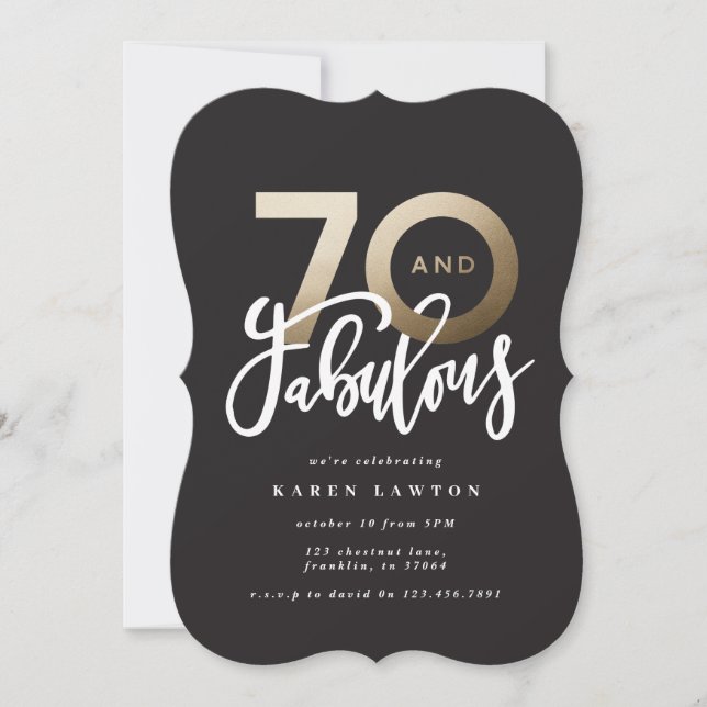 Fazer 70 parece bom ouro, aniversário moderno (Frente)