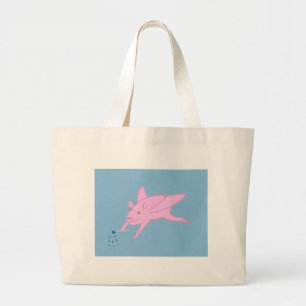 Fazer de Suíno Rosa Voando Bolsas de canvas Estrel