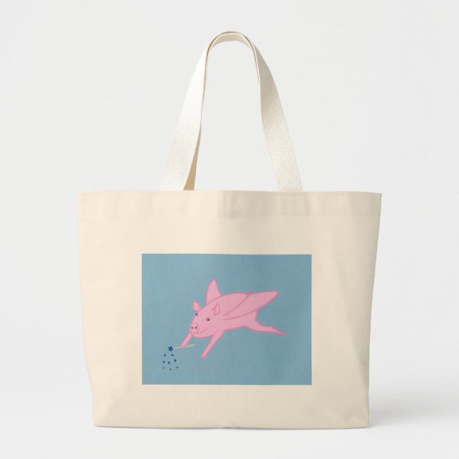Fazer de Suíno Rosa Voando Bolsas de canvas Estrel (Frente)