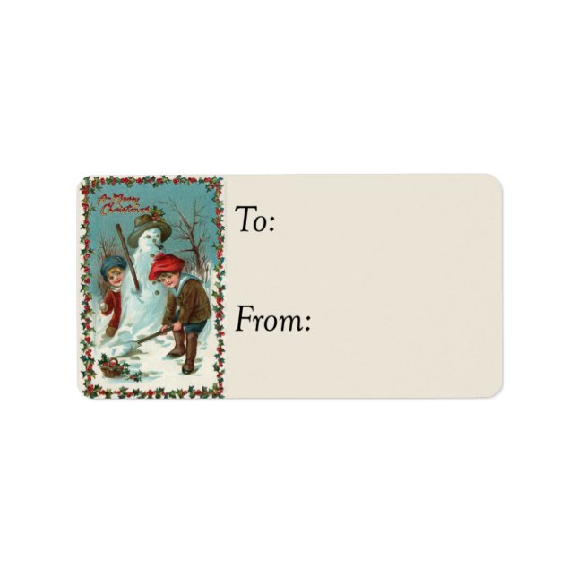 Fazer de uma etiqueta de presente de Snowman (Frente)