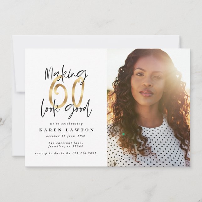 fazer Dourado 60 parece um bom convite de aniversá (Frente)