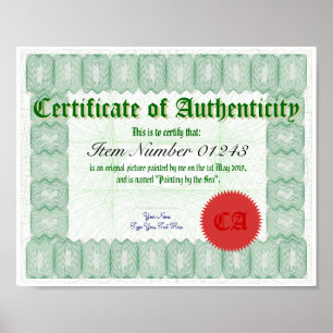 Fazer um Certificado de Autenticidade Impressão