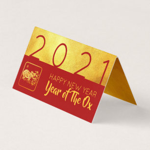 FC de 2021 com corte de papel em Ox chinês Dourado
