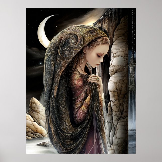 FD2 Enchanted Crescent Moon Goddess 10 Poster (Frente)
