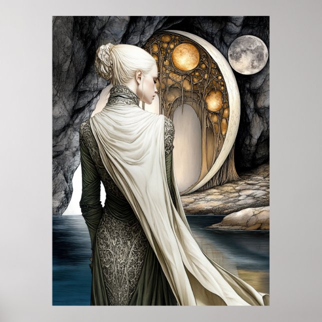 FD2 Enchanted Crescent Moon Goddess 12 Poster (Frente)
