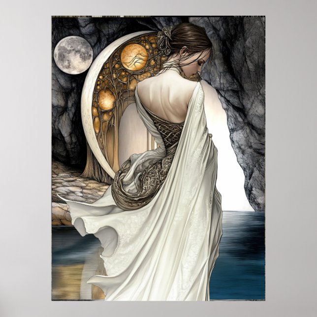 FD2 Enchanted Crescent Moon Goddess 14 Poster (Frente)