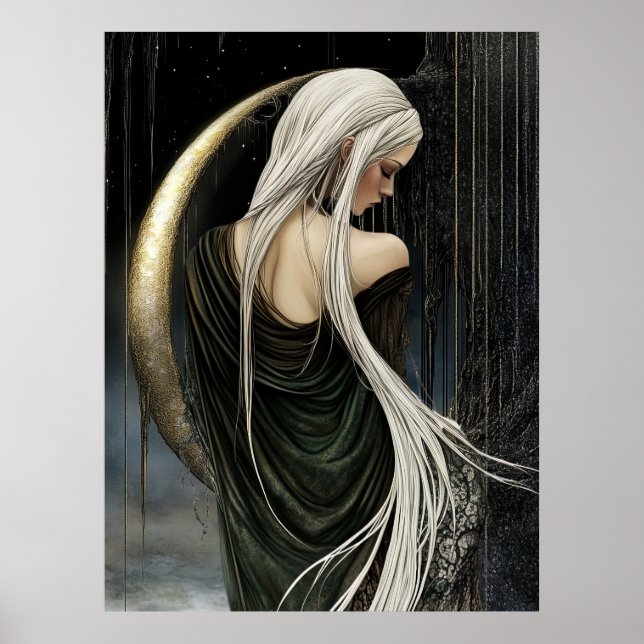 FD2 Enchanted Crescent Moon Goddess  15  Poster (Frente)