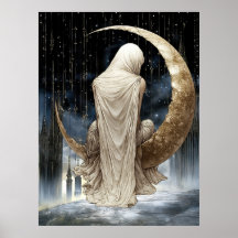 FD2 Enchanted Crescent Moon Goddess 17 Poster
