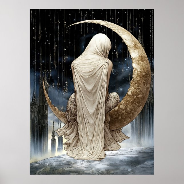 FD2 Enchanted Crescent Moon Goddess 17 Poster (Frente)