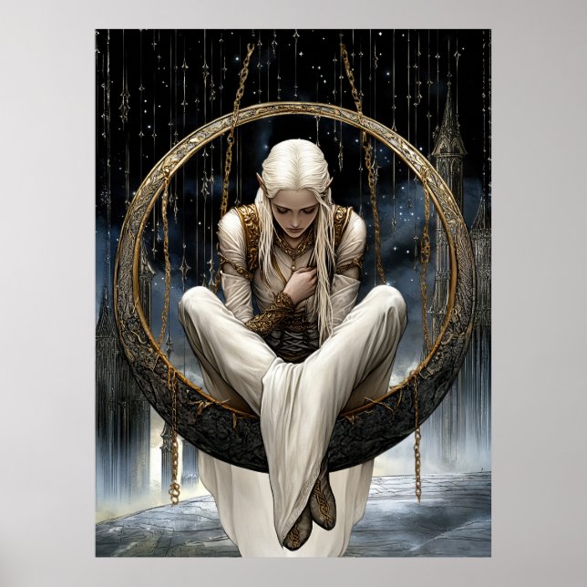 FD2 Enchanted Crescent Moon Goddess  19  Poster (Frente)