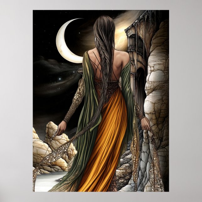 FD2 Enchanted Crescent Moon Goddess 20 Poster (Frente)