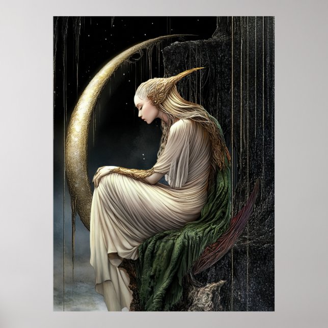 FD2 Enchanted Crescent Moon Goddess  21  Poster (Frente)