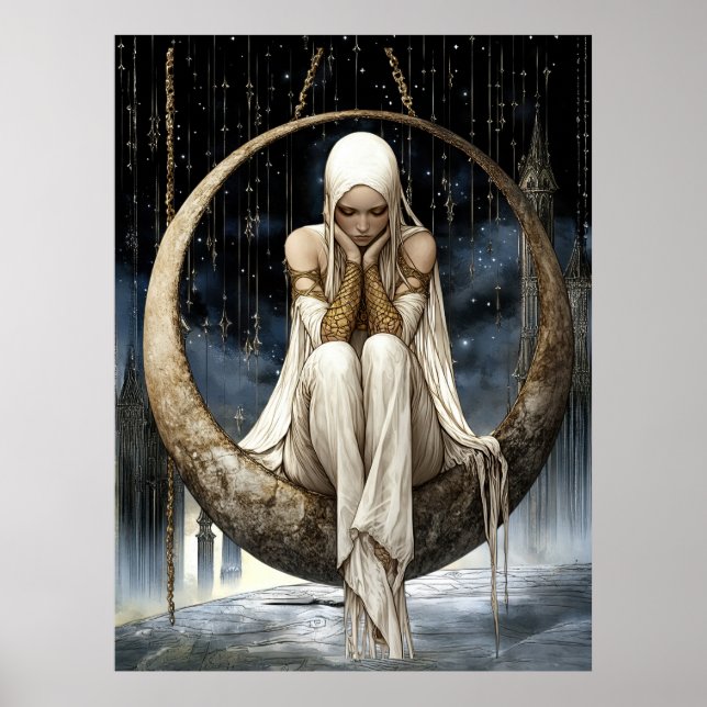 FD2 Enchanted Crescent Moon Goddess  27 Poster (Frente)