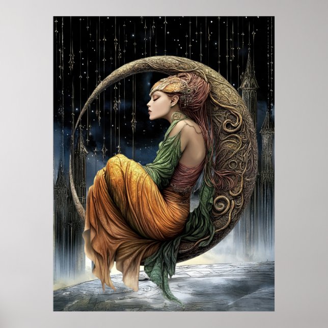 FD2 Enchanted Crescent Moon Goddess 31 Poster (Frente)