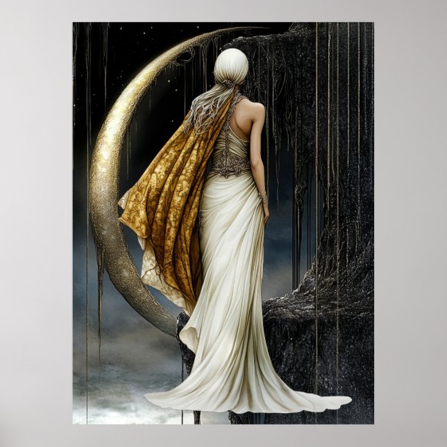 FD2 Enchanted Crescent Moon Goddess 33 Poster (Frente)