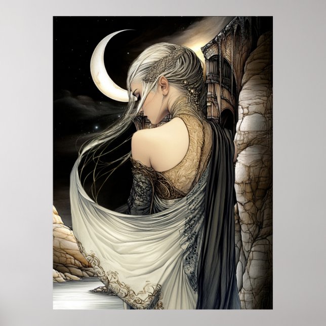 FD2 Enchanted Crescent Moon Goddess 5 Poster (Frente)