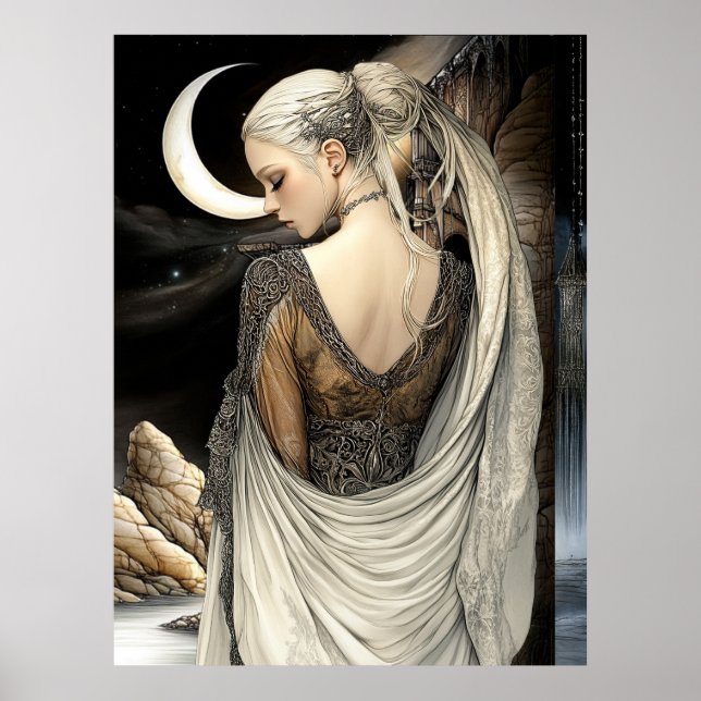 FD2 Enchanted Crescent Moon Goddess 7 Poster (Frente)