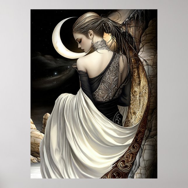 FD2 Enchanted Crescent Moon Goddess 8 Poster (Frente)