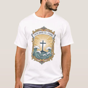 "Fé Acima de Todas as Tempestades" Camiseta Vintag