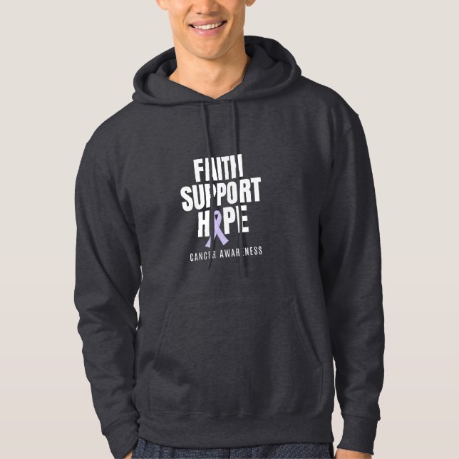 fé apoio esperam todos os canceres Pullover Hoodie (Frente)