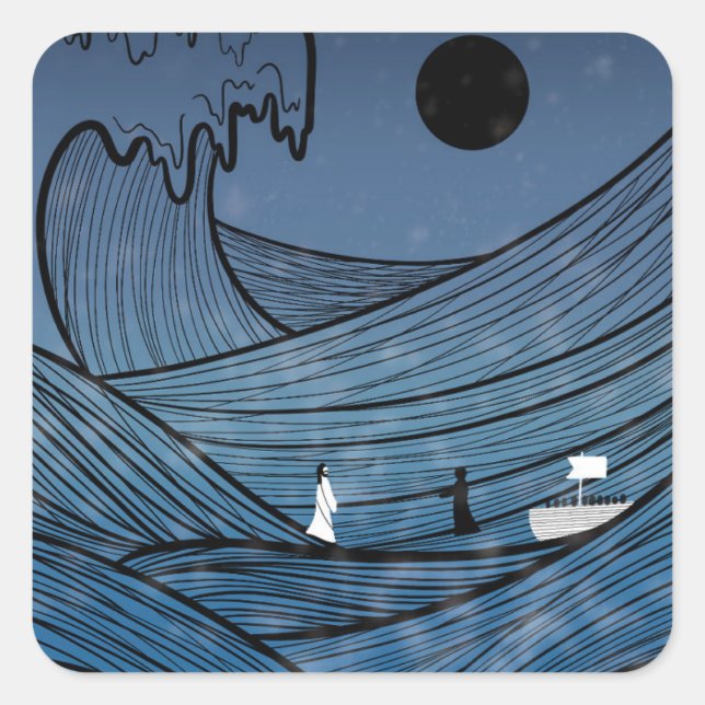 Fé através do adesivo do quadrado da tempestade (Frente)