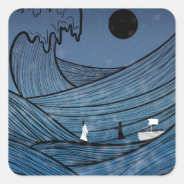 Fé através do adesivo do quadrado da tempestade