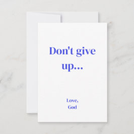 Fé Azul Não desista... Amor, Cartões de Nota de De