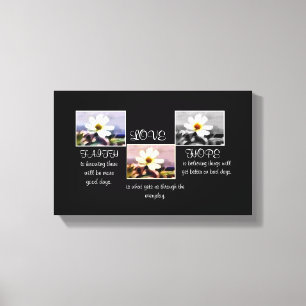 Fé, Esperança e canvas floral