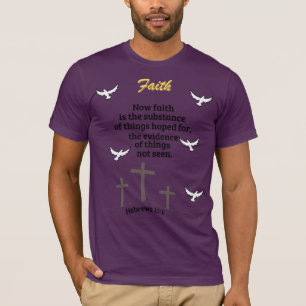Fé - Hebraico - Camisa cristã 11:1 com cruzes