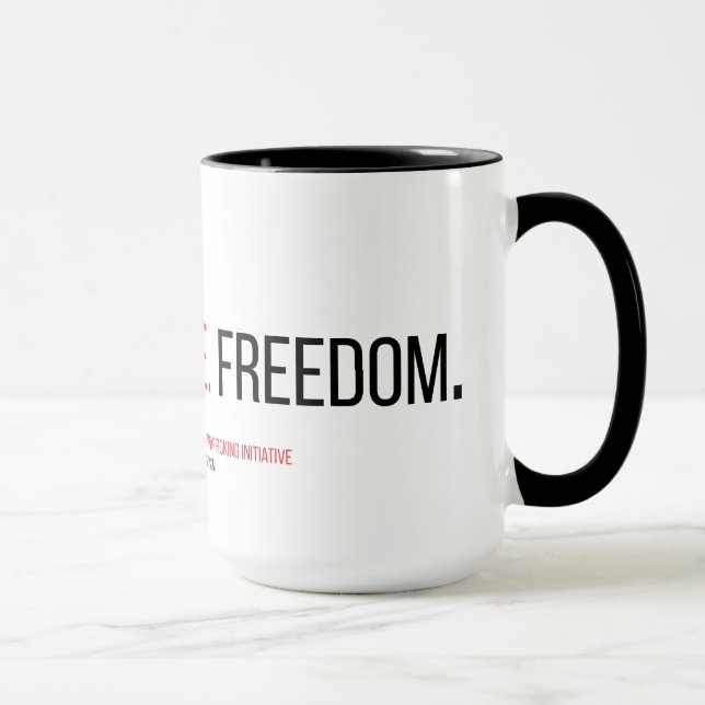 Fé. Justiça. Liberdade. 15 onças. Caneca (Direita)