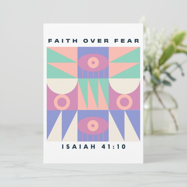 Fé sobre o Medo do Cartão de Férias Presente Crist (Em pé/Frente)