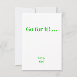 Fé verde, vá em frente! ... Amor, Cartões de Nota 