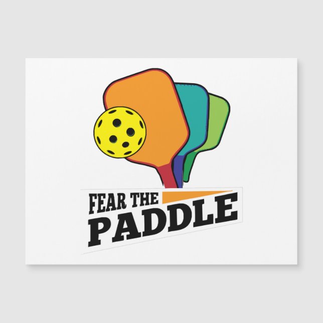 Fear the Paddle Funny Pickleball Picklballs and Pi (Frente)