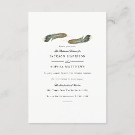 Feather Duo | Convite de casamento de aquarelas