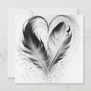 Feather Heart - Preto e Branco