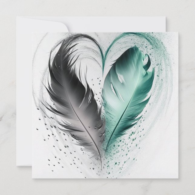 Feather Heart - Teal (Frente)
