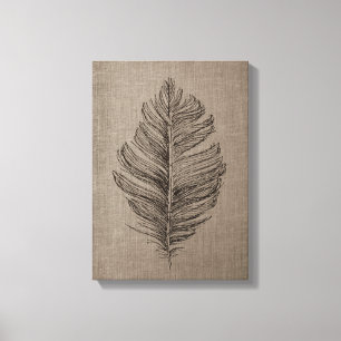 Feather n.º 2 Taupe Canvas Wall Art