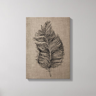 Feather n.º 3 Taupe Canvas Wall Art