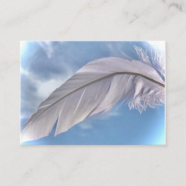 Feather ou Feathers Sky Reiki Spirit Cartão de vis (Frente)