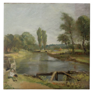 Fechamento de Flatford, 1810-11 (óleo no papel em
