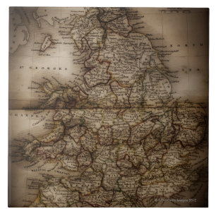 Feche acima do mapa antigo de Inglaterra