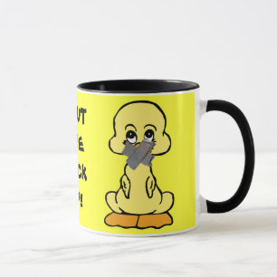 FECHE O PATO ACIMA! amarele a caneca cerâmica da