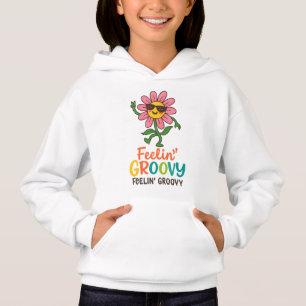 Feelin’ Groovy Retro Flor Kids’ Pulôver com Capuz